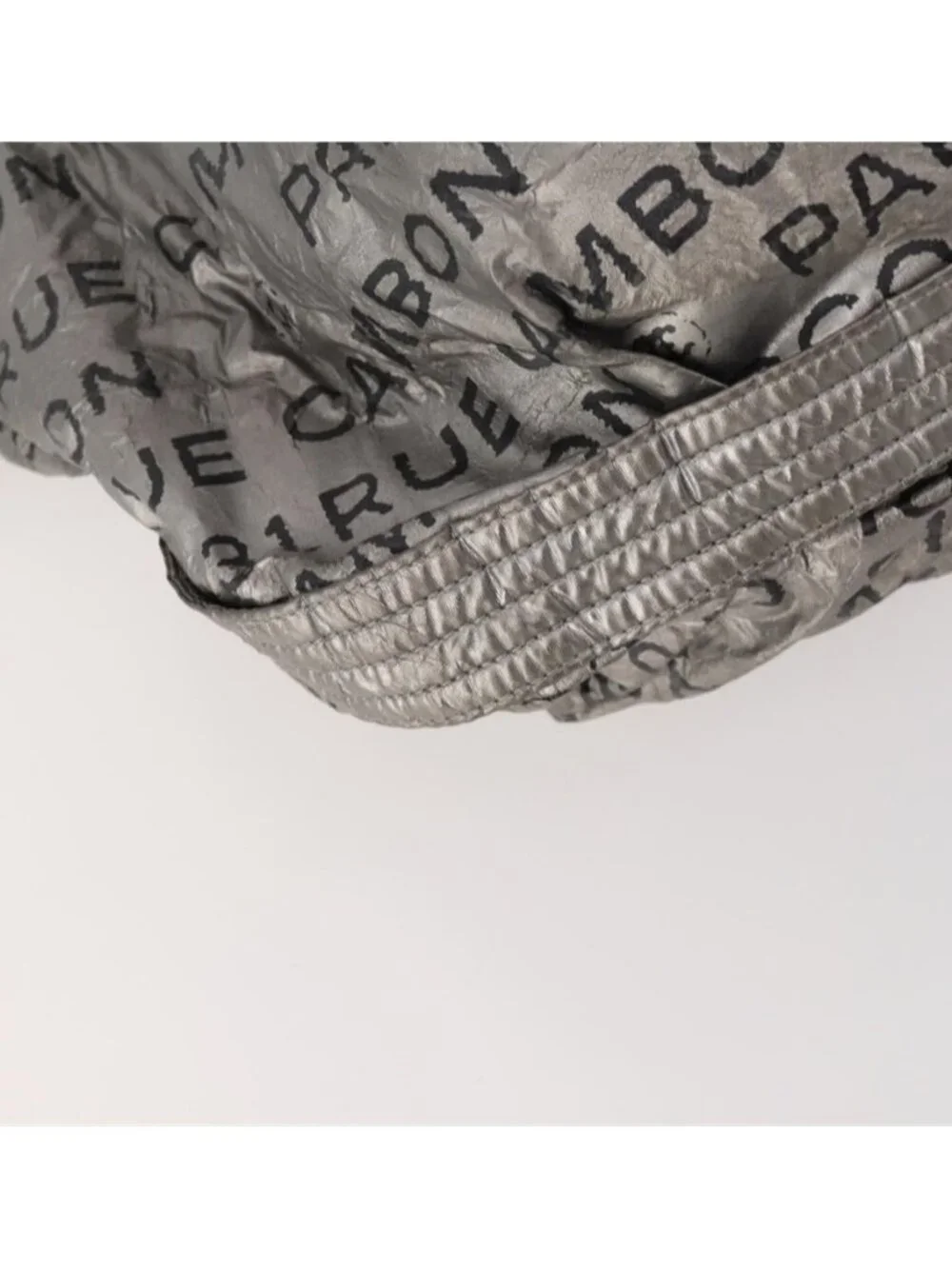 Authentic CHANEL Unlimited Shoulder Bag Coated Canvas Silver CC